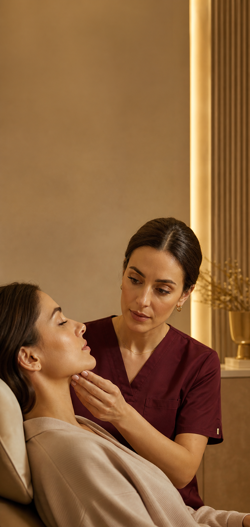 Charisma specialist assessing a patient's facial profile